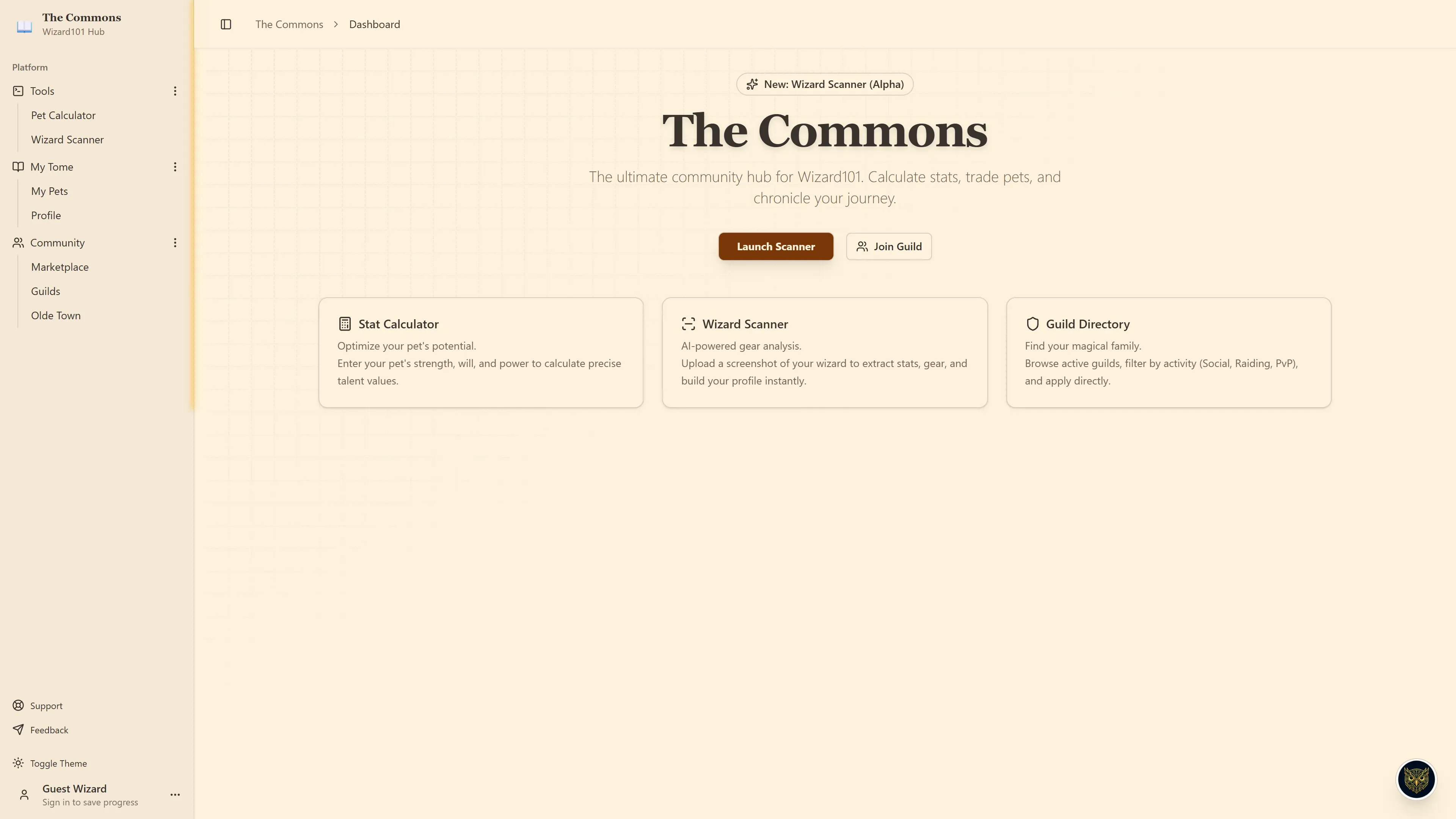 The Commons: Wizard101 Community Hub